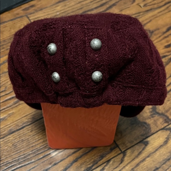 Grace Deep Red Knit Hat - Picture 3 of 4